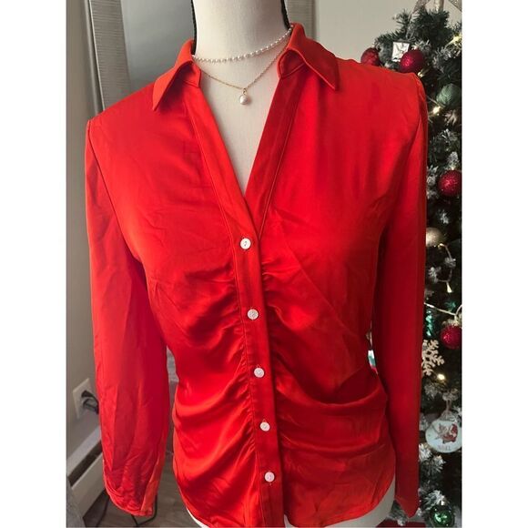 STEVE MADDEN RED BUTTON DOWN DRESS SHIRT - Picture 2 of 5